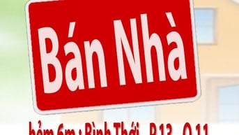 Bán Nhà : hẻm 6m Bình Thới P.13 Q.11 - dt:5,8x25m - nở hậu 8m - 1L