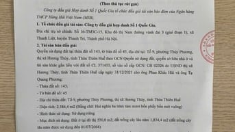 CÔNG TY ĐẤU GIÁ HỢP DANH SỐ 1 QUỐC GIA THÔNG BÁO BÁN ĐẤU GIÁ TÀI SẢN 