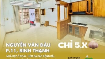 [BT81] Nhà đẹp Nguyễn Văn Đậu, Bình Thạnh_4PN, nở hậu, ở ngay_Chỉ 5,x