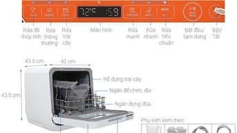  máy rửa chén mini hiệu Toshiba