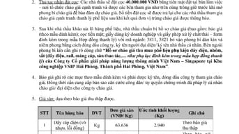 THÔNG BÁO MỜI CHÀO GIÁ CẠNH TRANH THANH LÝ PHẾ LIỆU