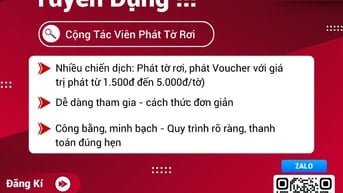  PHÁT TỜ RƠI , VOUCHER   công phát 1.500đ/tờ đến 5.000đ/tờ