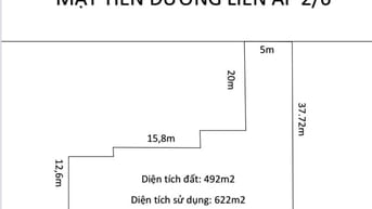 Bán gấp 622m2 thổ cư có nhà xưởng, mặt tiền liên ấp 2-6 Vĩnh lộc A, BC