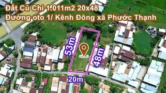 bán đất xã phước thạnh, dt: 20x50m thổ 300m2, QH đất ở hiện hữu