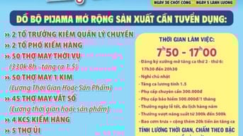 CÔNG TY TNHH THỜI TRANG HUỆ ANH TUYỂN DỤNG THỢ MAY