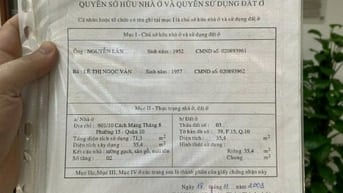 BÁN NHÀ QUẬN 10 GẦN MẶT TIỀN, HẺM LỚN THÔNG XE HƠI