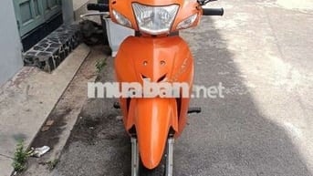 Xe wave alpha 50cc màu cam bánh mâm thắng đùn,