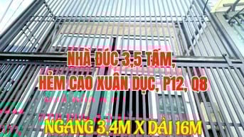 Cần bán gấp nhà đúc 3,5 tấm, sát MT Cao Xuân Dục, P12, Q8. N3,4m x16m