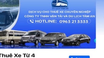 Công ty Du lịch Tâm An chuyên cho thuê xe du lịch