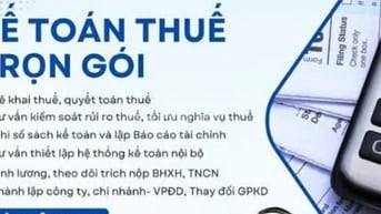 Nhận hồ sơ pháp lý, kế toán thuế trọn gói. Tư vấn thành lập DN