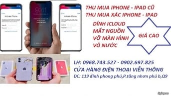 Thu mua điện thoại iphone dính icloud,mất nguồn,hư màn hình giá cao q9