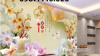 Tranh gạch men 3d ốp tường đẹp phòng khách