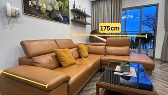 THANH LY GHẾ SOFA CHỮ L DA BÒ Ý CAO CẤP