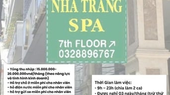 Nha Trang Spa cần tuyển dụng 05 KTV. 