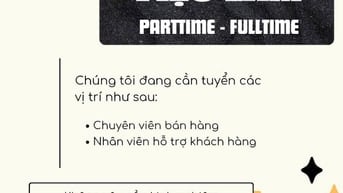 CẦN 2 BẠN NHÂN VIÊN BÁN HÀNG TẠI QUẦY ĐỒ UỐNG ĐÓNG HỘP
