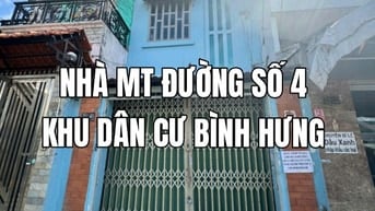 Nhà MT đường số 4, khu dân cư Bình Hưng. Nhà 1trệt, 1lầu, 4mx11m