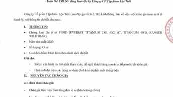 TĐ Lộc Trời thanh lý 43 xe ô tô