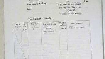Bán đất Phường Tân Chánh Hiệp 