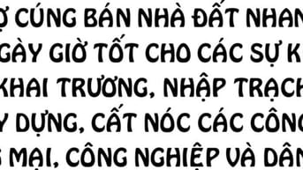 Hỗ trợ cúng bán NHÀ ĐẤT nhanh - Xem NGÀY GIỜ tốt cho các sự kiện...