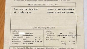 Bán nhà hẻm 3m(3 gác) đường số 41, P. T.T.Hòa, Q.T.Phú giá 4.65 tỷ 