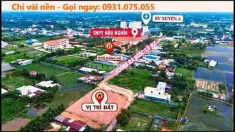 Đất thổ cư TT Hậu Nghĩa cách Vinhomes 50m mặt tiền đường lớn QL N2