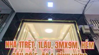 Nhà mới đẹp, 3mx9m, 1lầu,  Hẻm Cầu số 5 ra QL50, Ấp 1, Bình Hưng