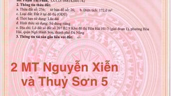  172m2 Đất 2MT Nguyễn Xiển và Thủy Sơn 5,H:T Bắc,giá:13 tỷ