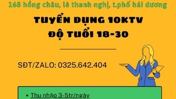 Tuyển 7ktv massage nuru hoặc 1 má mì tại tp hải dương