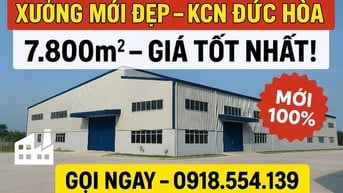  Siêu phẩm kho xưởng trong KCN Đức Hòa,Long An, PCCC tự động, 61.6 tỷ