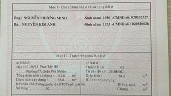 Bán nhà hẻm xe hơi đường Phan Tây Hồ, Phường 7, Phú Nhuận
