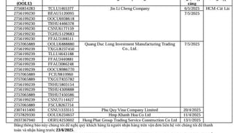 Công ty OOCL Việt Nam THÔNG BÁO HÀNG TỒN TẠI CẢNG