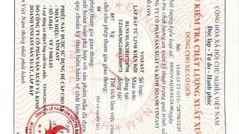 Mất giấy tờ phiếu kiểm tra chất lượng (COC)