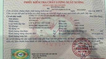 MẤT PHIẾU KIỂM TRA CHẤT LƯỢNG XUẤT XƯỞNG