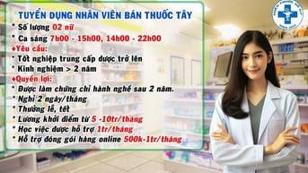 Tuyển nhân viên bán thuốc tây và sinh viên thực tập bán thuốc