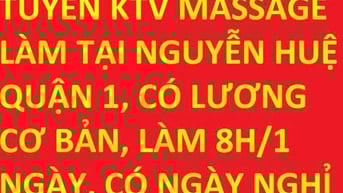 Spa ngay trung tâm Quận 1 cần tuyển kỹ thuật viên massage, có lương CB