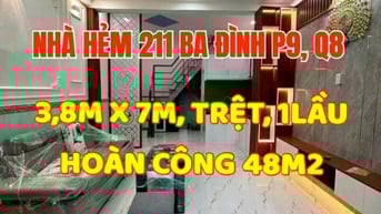 Cần bán gấp nhà 1trệt, 1 lầu, Hẻm 152  Hưng Phú, P9, Q8. N3,8m x D7m