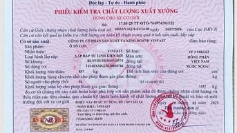 THÔNG BÁO TÌM PHIẾU XUẤT XƯỞNG BỊ THẤT LẠC