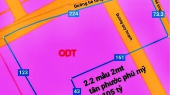 BÁN LÔ ĐẤT 224m  MẶT TIỀN ĐƯỜNG – PHƯỜNG TÂN PHƯỚC, TP. PHÚ MỸ