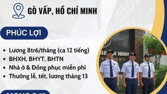 Tuyển gấp 8 NV Bảo vệ trực Trường học QUỐC TẾ UTS , Quận Gò Vấp HCM 
