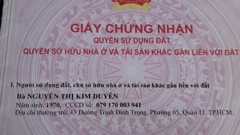 BÁN NHÀ 2 MẶT TIỀN TRƯỚC SAU – TRỊNH ĐÌNH TRỌNG, P.5, Q.11