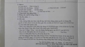 Bán nhà mặt tiền (kênh Tân Hóa) Tân Hóa, P.14, Q.6 giá 10.65 tỷ