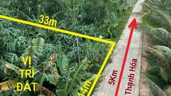 Bán đất thổ 462m2, sát QL.62,SHR, đường ô tô, Thạnh Hóa, Long An