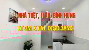 Nhà mới đẹp, 38m2,Trệt, 1lầu  Hẻm ra QL50, Ấp 1, Bình Hưng, Bình Chánh