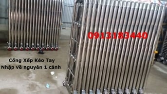 Cổng xếp kéo tay, cổng rào chắn di động -0913183440