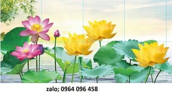 Tranh gạch 3d ốp tường hoa sen - SCX43