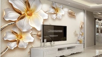 Tranh gạch 3d trang trí phòng khách đẹp sang trọng - SXX44