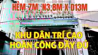 Bán gấp nhà căn góc 1trệt, 1 lầu, 3,8mx13m, Hẻm 7m, Phạm T Hiển P5,Q8.