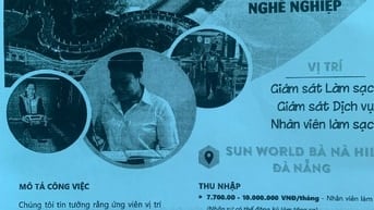 Tuyển gấp Nhân viên làm sạch-Thu nhập ổn đinh