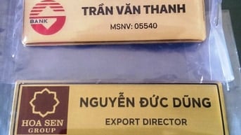 Bảng tên đeo áo in khắc logo - gia công số lượng lớn, giá tốt 