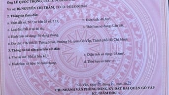 Chính chủ bán nhà hẻm xe hơi 276/105/11 Thống Nhất, phuong16, Gò Vấp